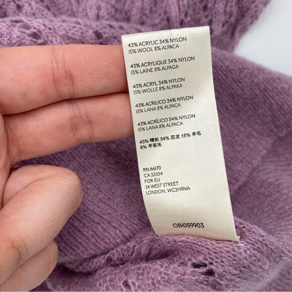 Free People‎ Say Hello Oversized Tunic Sweater Lavender purple wool alpaca - Picture 5 of 7